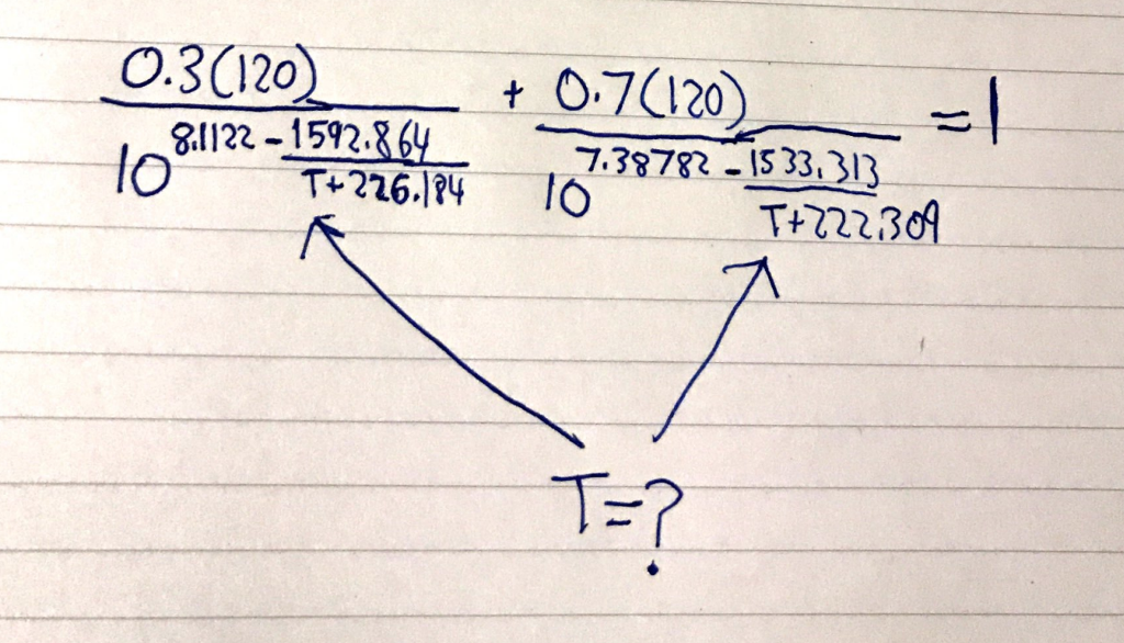 Solved Antoine's equation: solve for T | Chegg.com