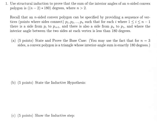 1 Use Structural Induction To Prove That The Sum