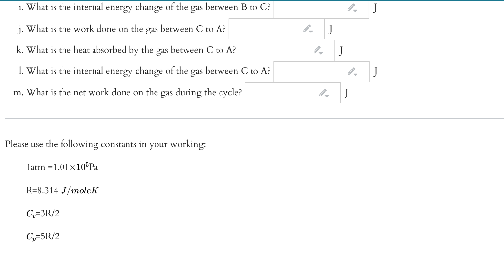 Solved P(atm) 3 B 2 1 A С 0 5 10 15 V(L) A monatomic ideal | Chegg.com