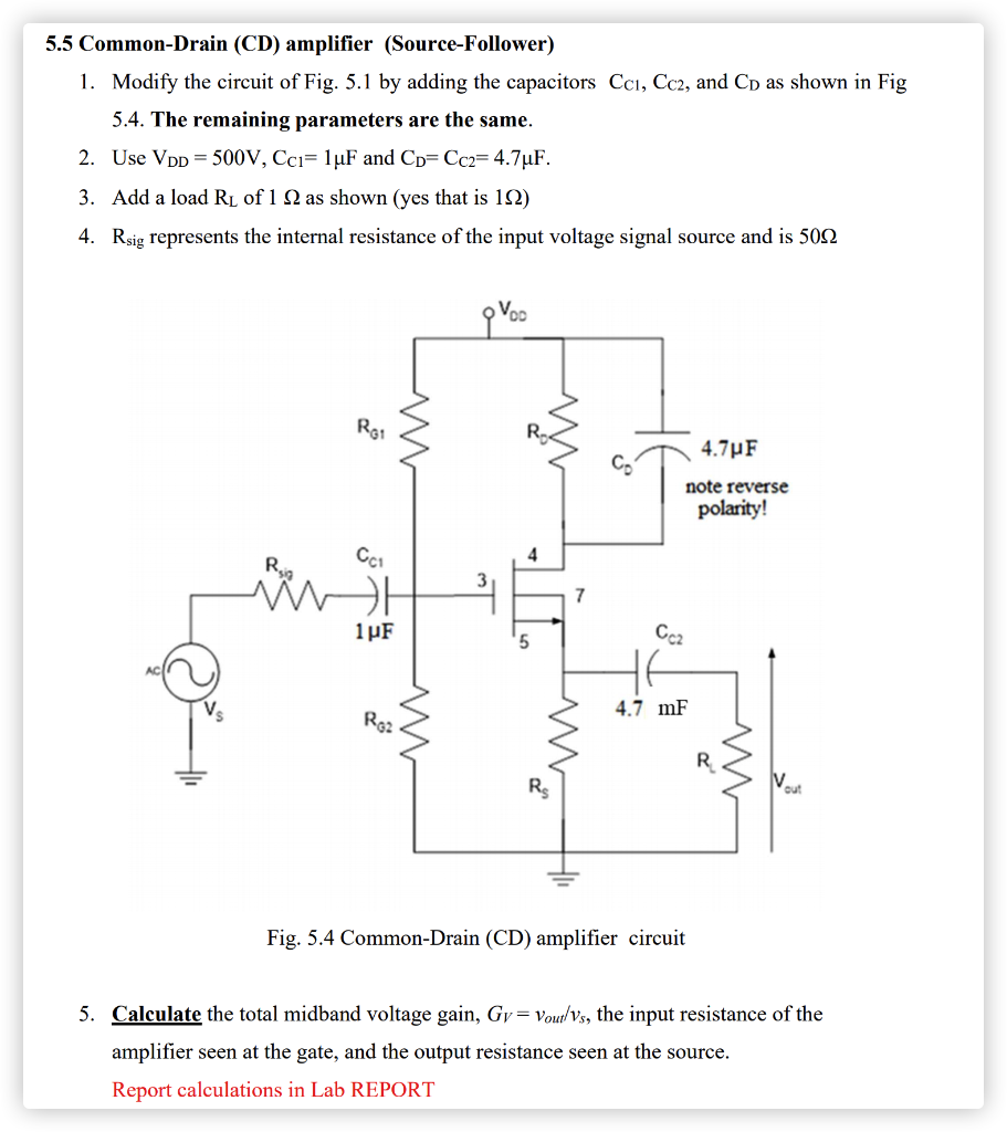14++ Common drain amplifier circuit diagram info