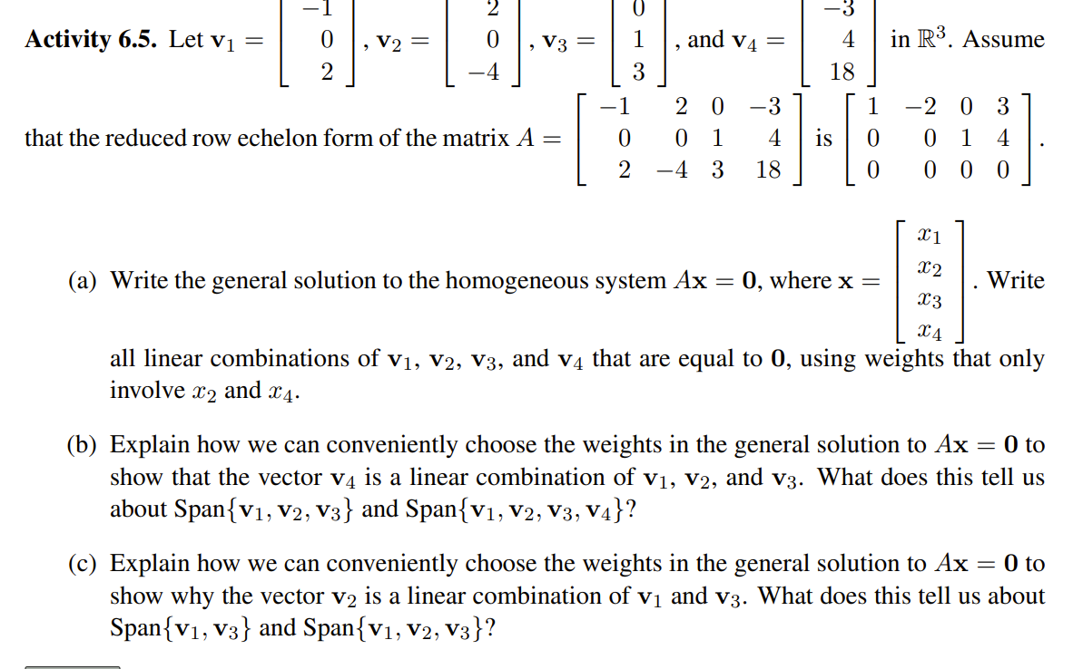 Solved --- Activity 6.5. Let v1 = V2 = 0 , V3 = 1 and V4 = | Chegg.com