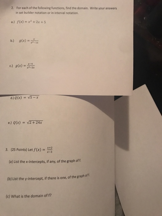 Solved 2. For each of the following functions, find the | Chegg.com