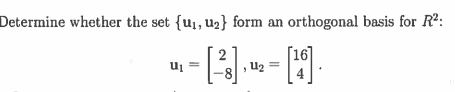 Solved Determine whether the set {ul, ug} form an orthogonal | Chegg.com