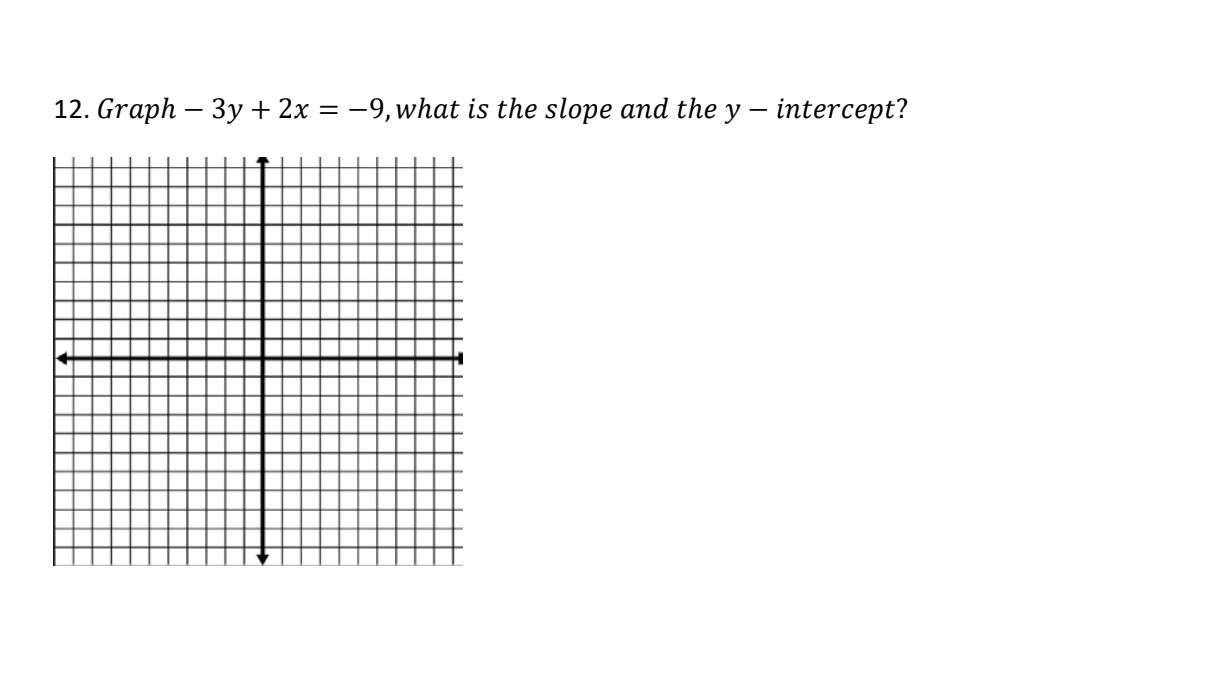 solved-12-graph-3y-2x-9-what-is-the-slope-and-the-y-chegg