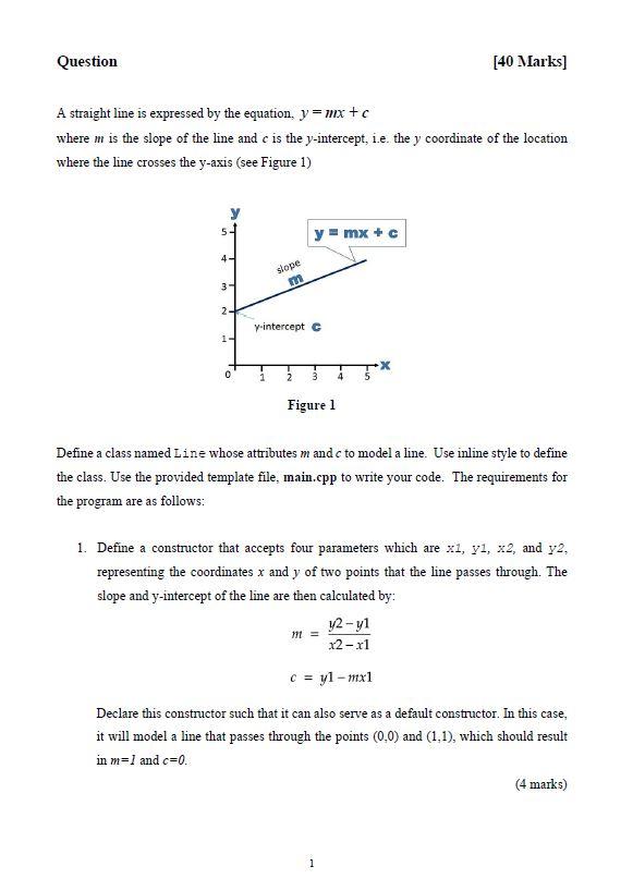 Solved Question [40 Marks) A straight line is expressed by | Chegg.com