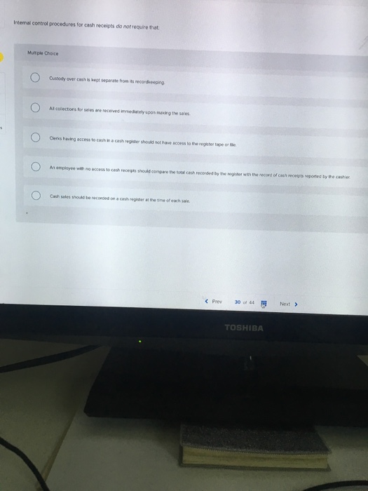 Solved Internal control procedures for cash receipts do not