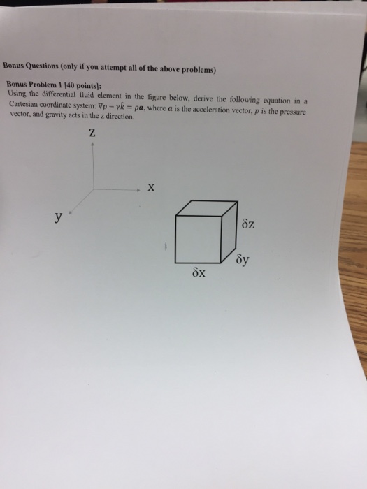 Solved Using the differential fluid element in the figure