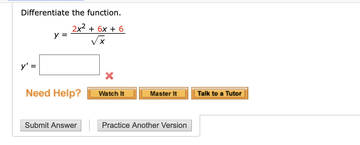 solved-differentiate-the-function-y-2x2-6x-6-x-y-chegg