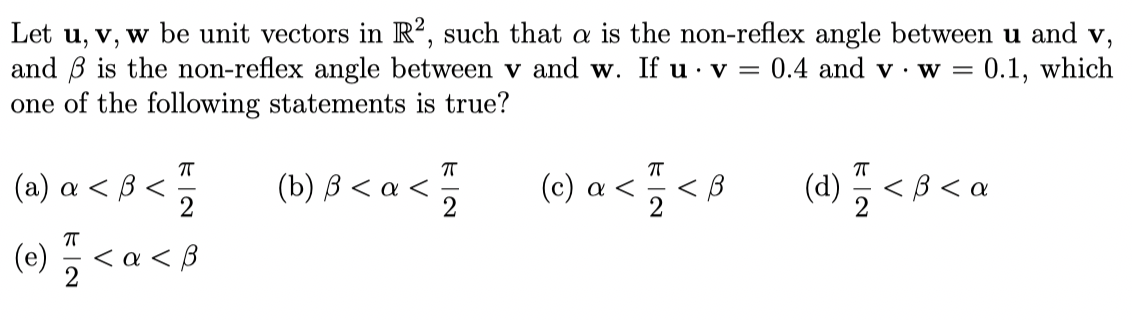 Solved Let U V W Be Unit Vectors In R Such That A Is Chegg Com