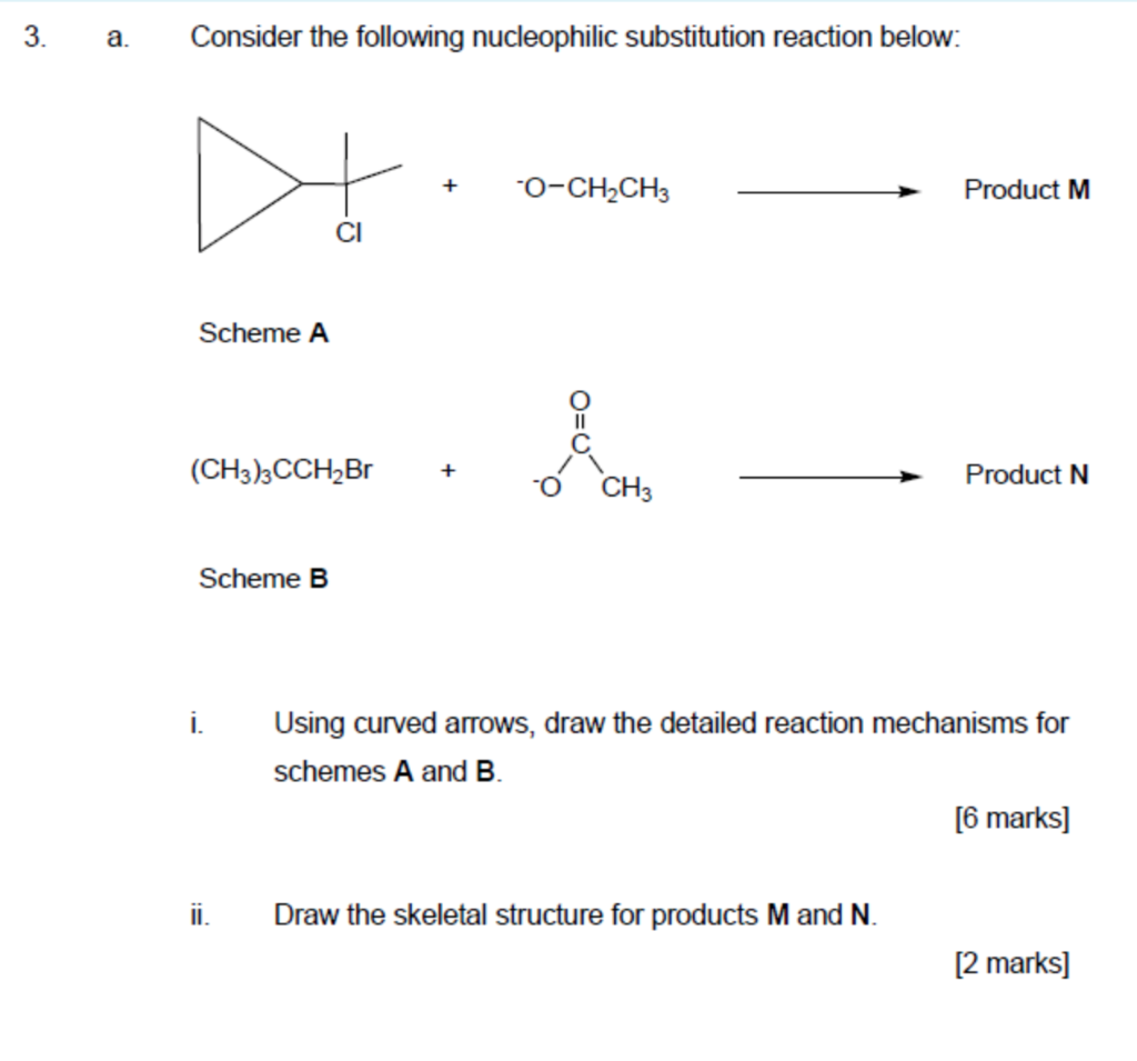 Solved 3. a. Consider the following nucleophilic | Chegg.com