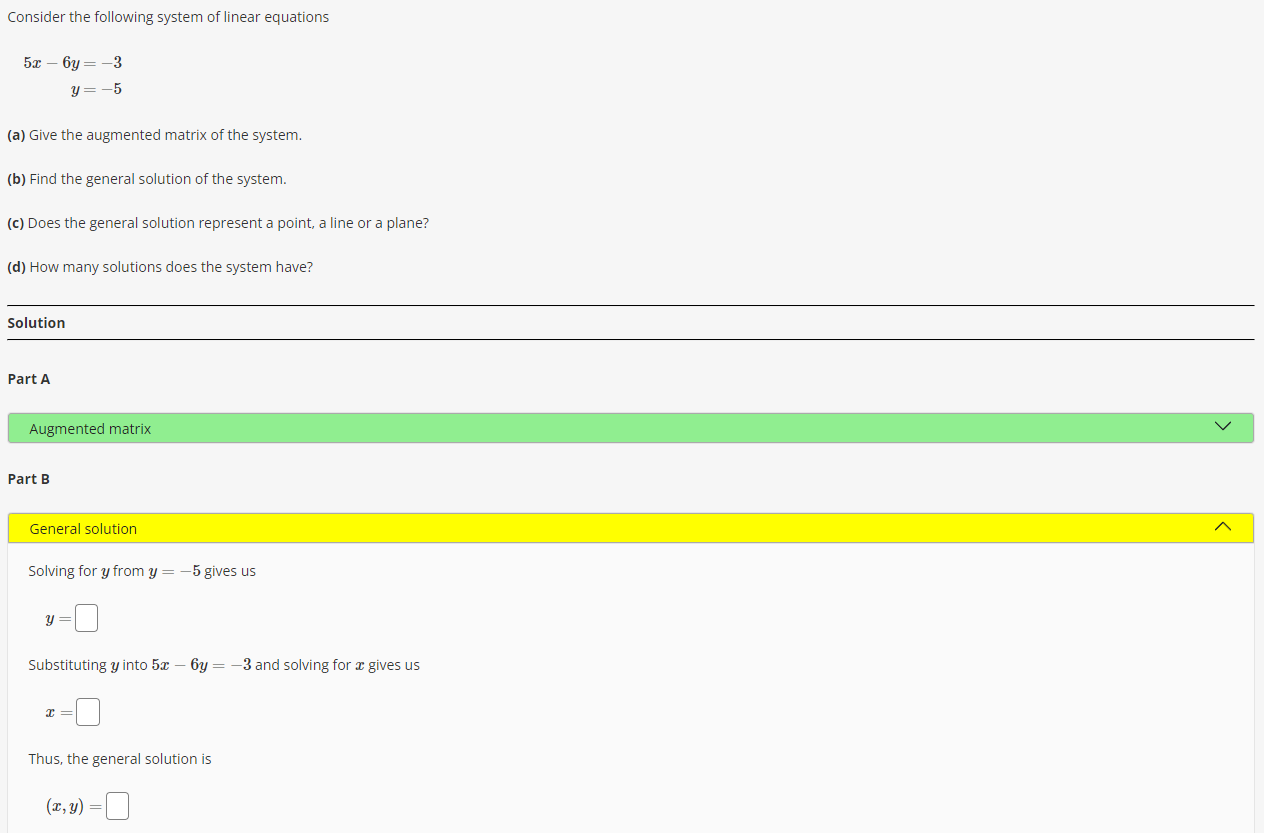 Solved Consider the following system of linear equations | Chegg.com