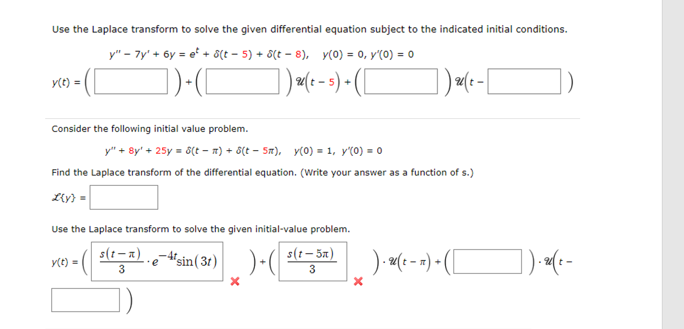 Solved Use the Laplace transform to solve the given | Chegg.com