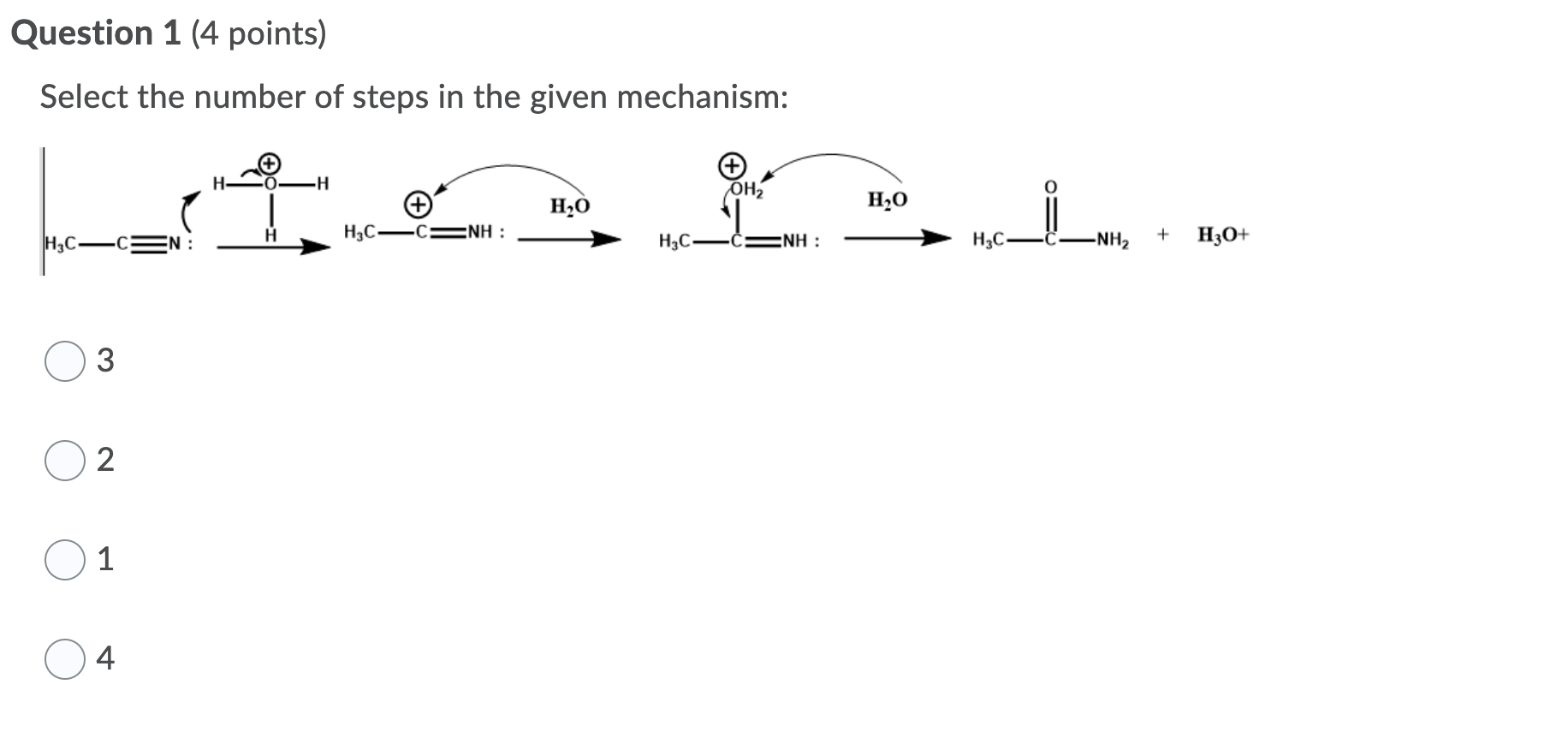 Solved Question 1 (4 points) Select the number of steps in | Chegg.com