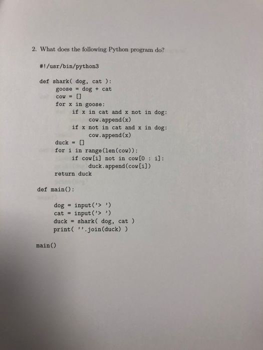 Solved 2. What does the following Python program do? #1 | Chegg.com