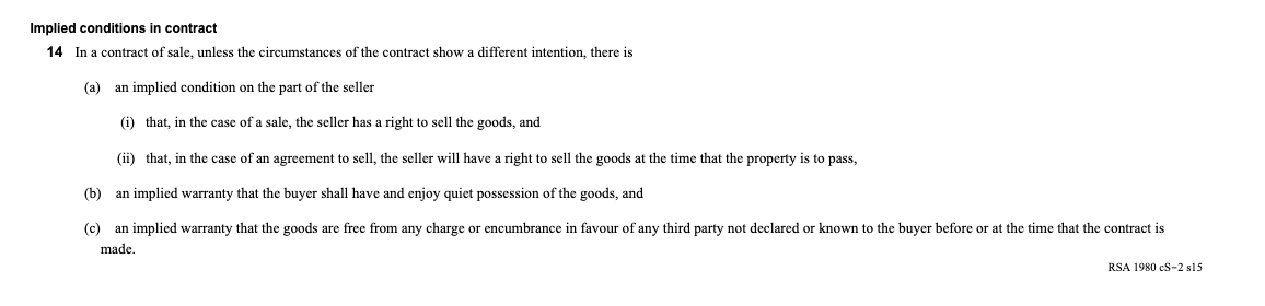 Explain The Implied Conditions In A Contract Of Sale