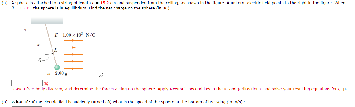 Solved (a) A sphere is attached to a string of length L = | Chegg.com