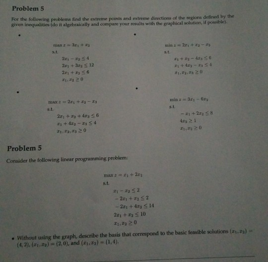 Solved Problem 5 For the following problems find the extreme | Chegg.com
