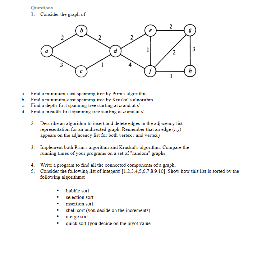 Solved Questions 1 Consider The Graph Of 2 B 8 2 2 2 0 7 3 Chegg Com