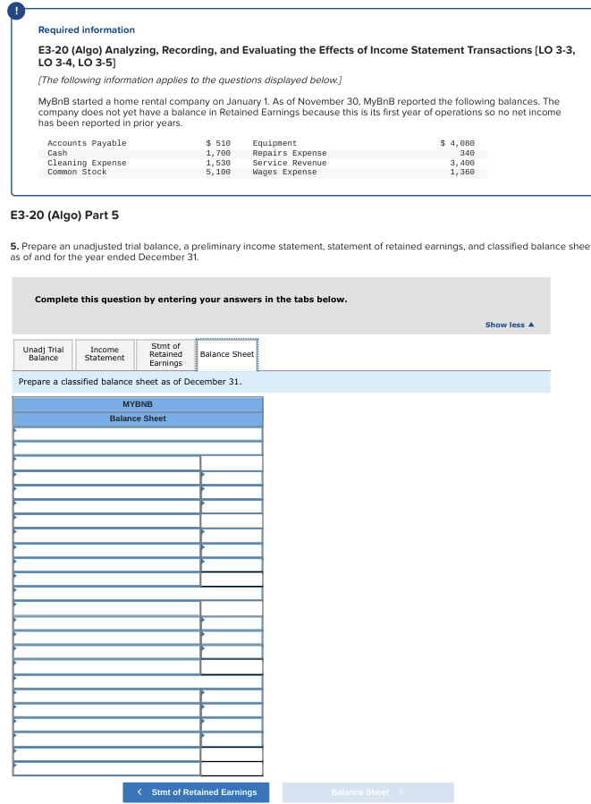 Solved Required information E313 (Algo) Recording and