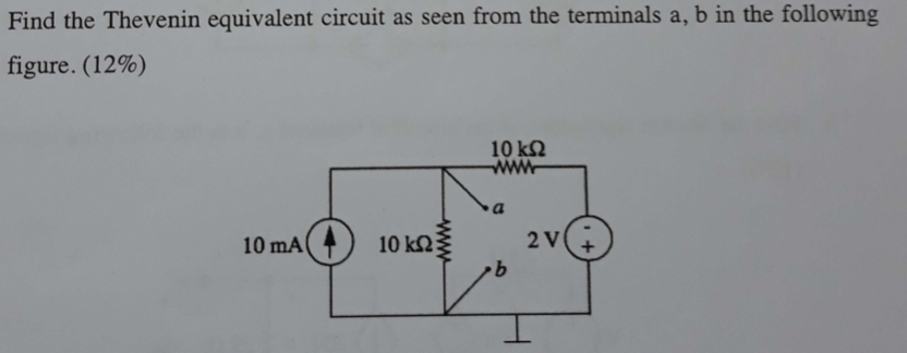 Solved Find the Thevenin equivalent circuit as seen from the | Chegg.com