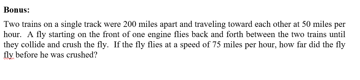 Solved Bonus: Two Trains On A Single Track Were 200 Miles | Chegg.com