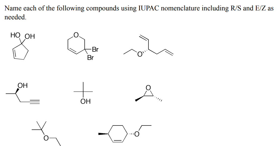 Solved Name Each Of The Following Compounds Using Iupac 5263