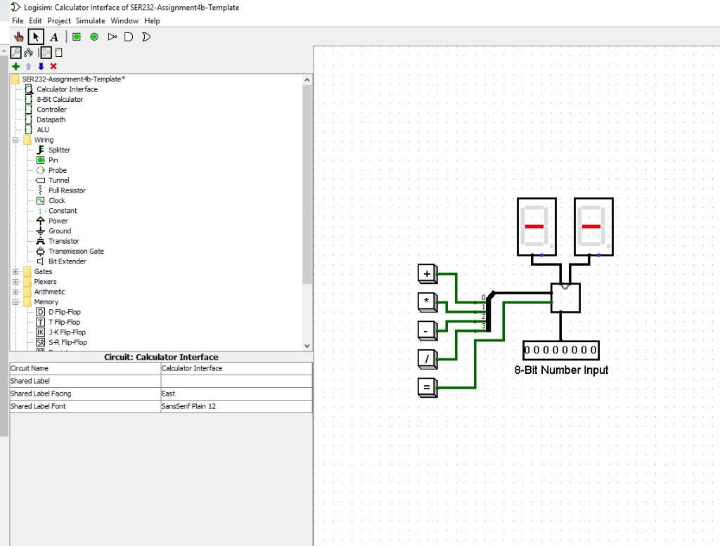 Need help building a logic calculator. We are suppose Circuit Diagram