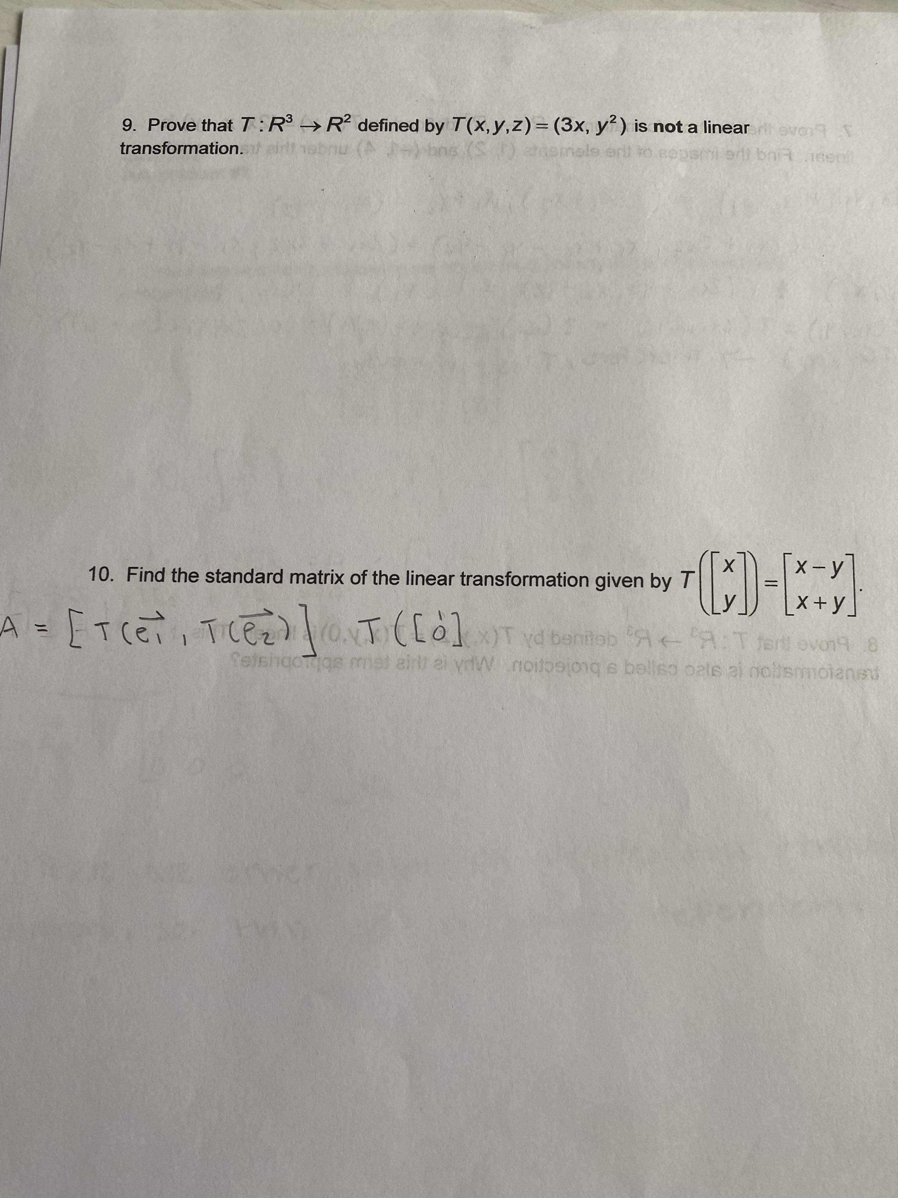 Solved 9. Prove that T:R3→R2 defined by T(x,y,z)=(3x,y2) is | Chegg.com