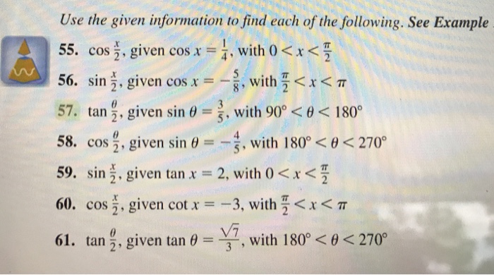 Solved Use the given information to find each f the | Chegg.com