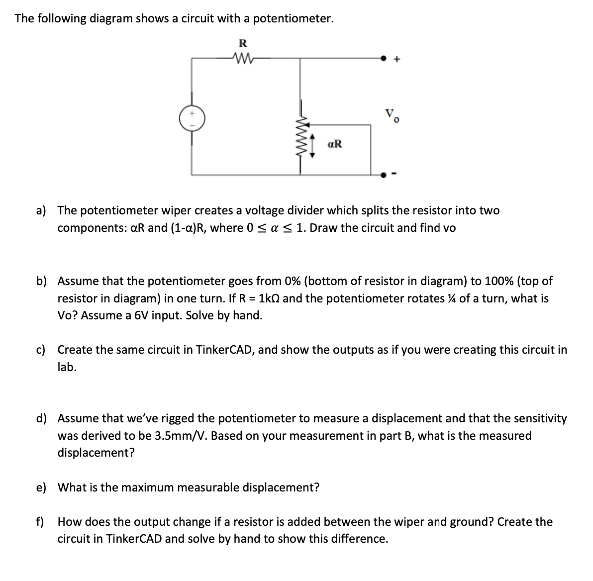 Solved The following diagram shows a circuit with a | Chegg.com