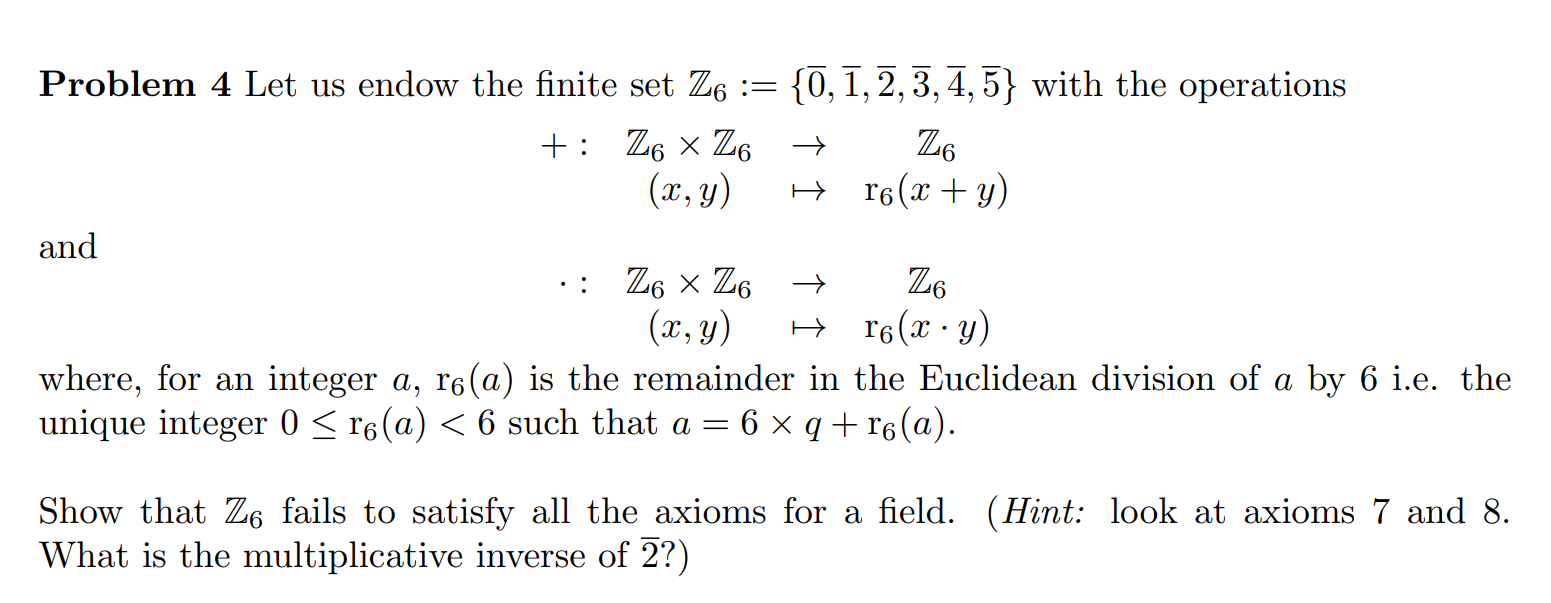 Solved Problem 4 Let us endow the finite set | Chegg.com