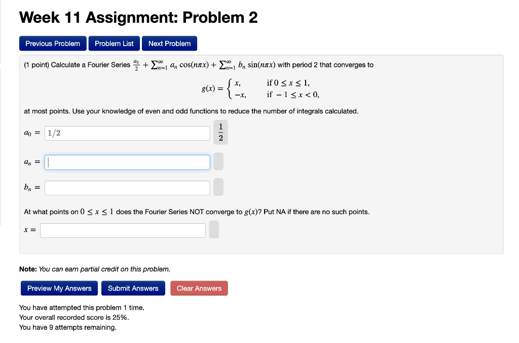 Solved Week 11 Assignment: Problem 2 Previous Problem | Chegg.com