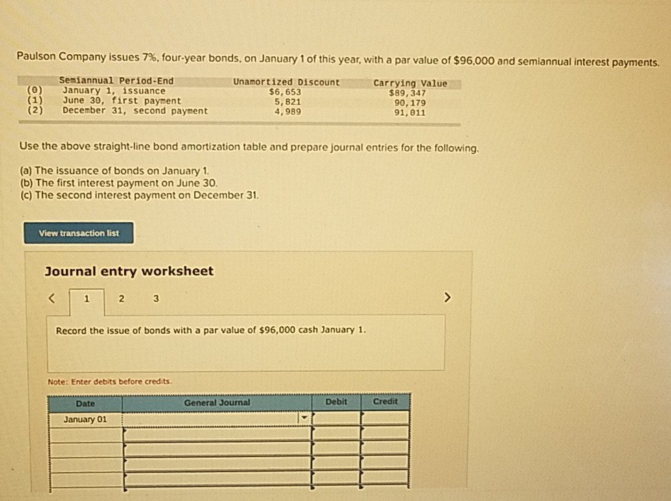 Solved Paulson Company Issues 7%, Four-year Bonds, On | Chegg.com