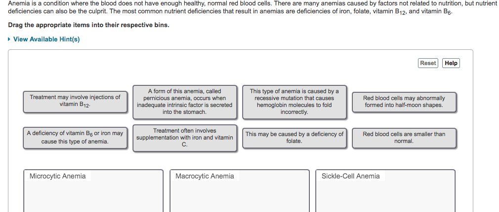 Solved Anemia is a condition where the blood does not have | Chegg.com