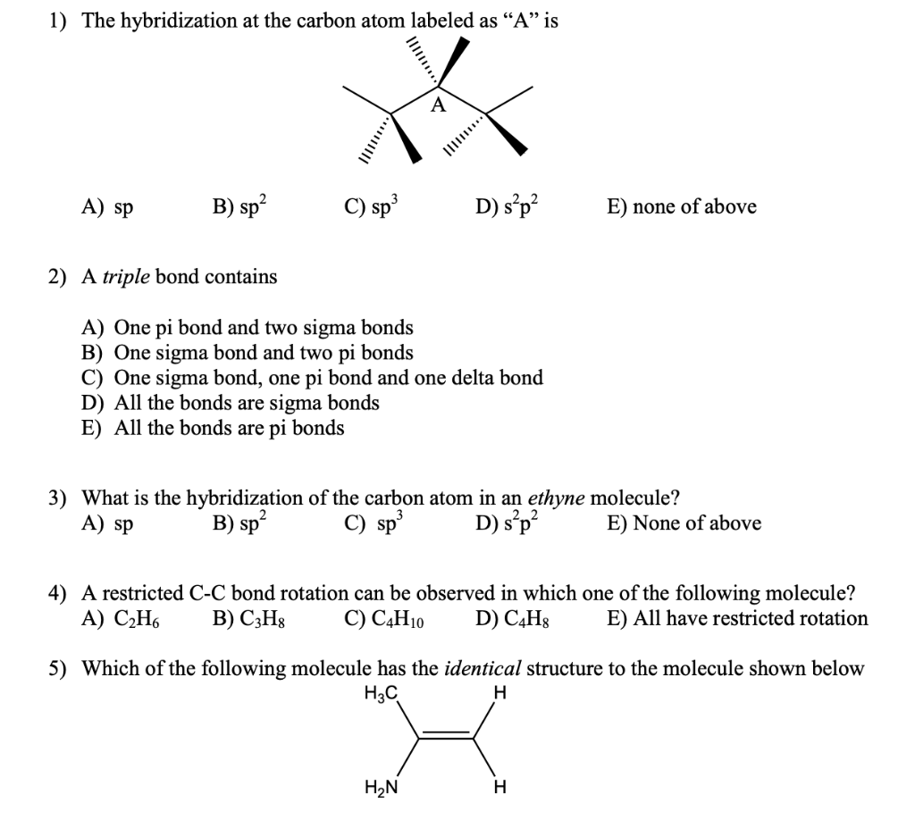 Select The Hybridization Of The Carbon Atom In Co2