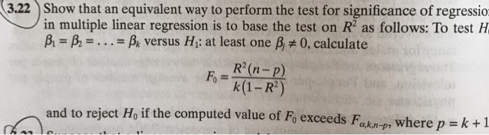 Solved Show that an equivalent way to perform the test for | Chegg.com