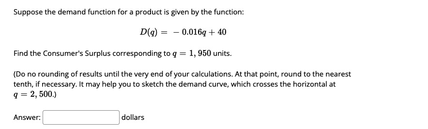 Solved Suppose the demand function for a product is given by | Chegg.com