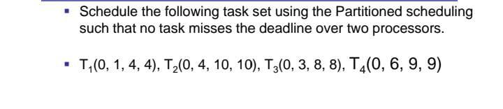 Solved Schedule The Following Task Set Using The | Chegg.com