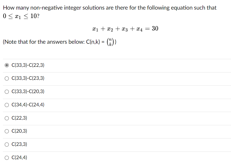 Solved How many non-negative integer solutions are there for | Chegg.com