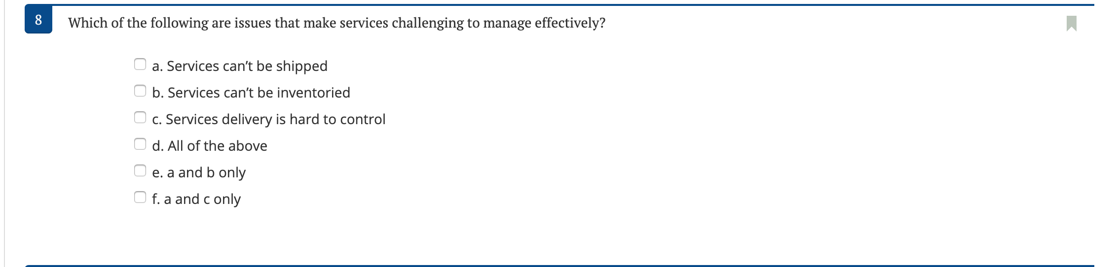 Solved Which of the following are issues that make services | Chegg.com