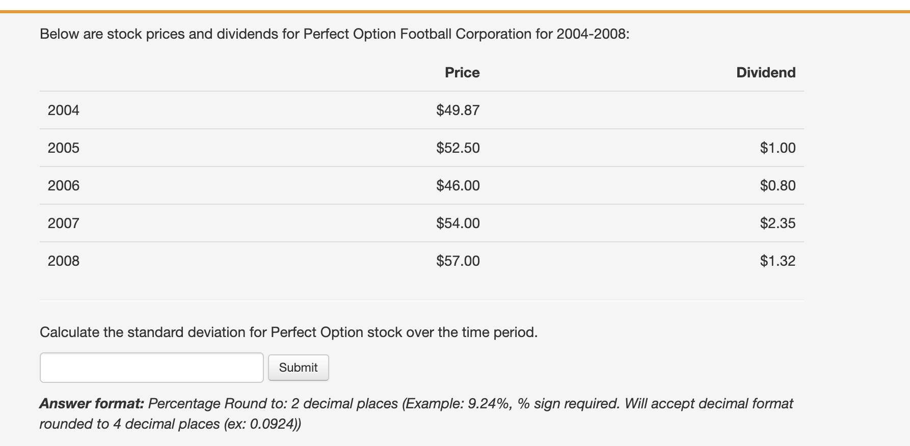 Solved Below Are Stock Prices And Dividends For Perfect | Chegg.com