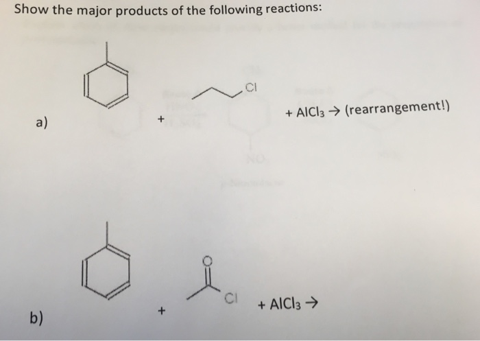 Solved Show the major products of the following reactions: | Chegg.com