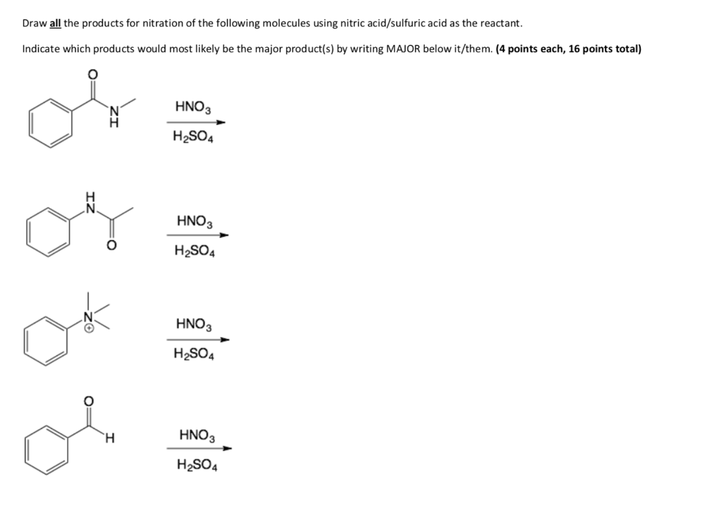 Solved Draw all the products for nitration of the following | Chegg.com