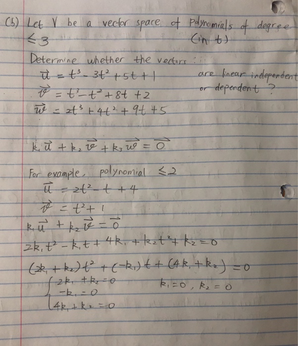 Solved Linear Algebra question, Please give me a | Chegg.com