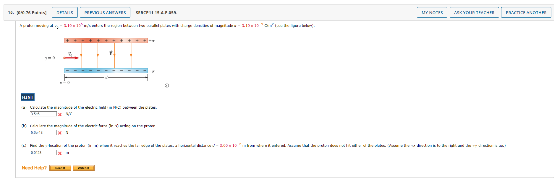 Solved A Proton Moving At V0310×106 Ms Enters The Region 7832