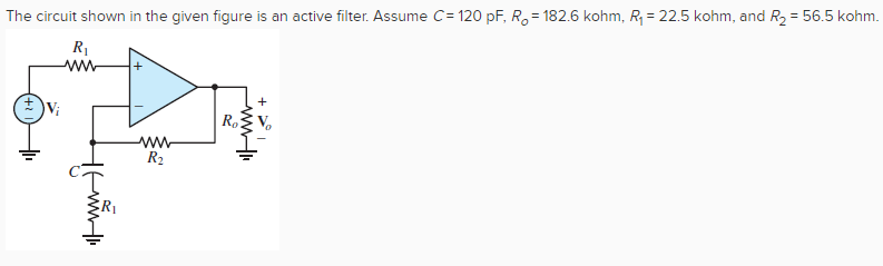 Solved The circuit shown in the given figure is an active | Chegg.com