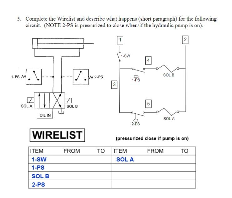 Solved 5. Complete the Wirelist and describe what happens | Chegg.com