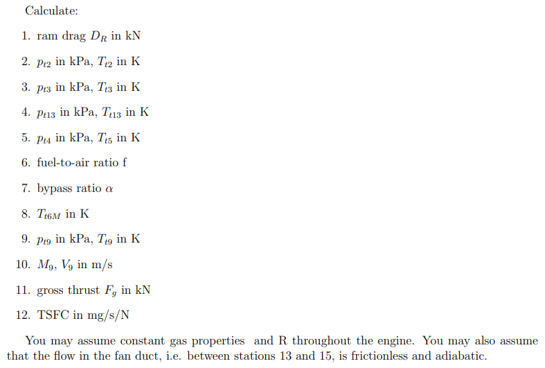 Solved A Mixed-exhaust Turbofan Engine Is Described By The | Chegg.com