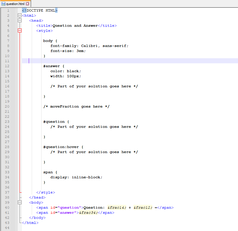 Solved 5.13 LAB: Animating the answer Modify the given HTML | Chegg.com