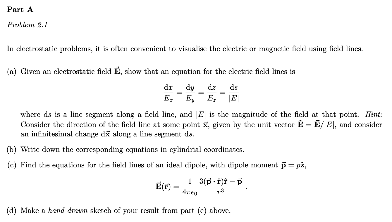 Solved In electrostatic problems, it is often convenient to | Chegg.com